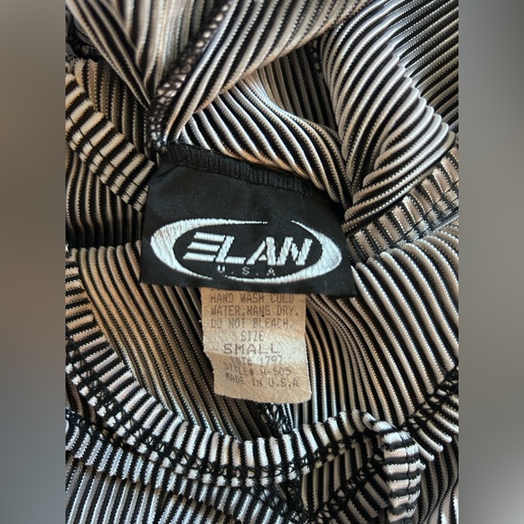 Elan Black and Gray Striped Shimmer Slip Dress Size Small - Picture 4 of 6